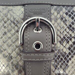 Coach Gray and Silver Snakeskin Bag